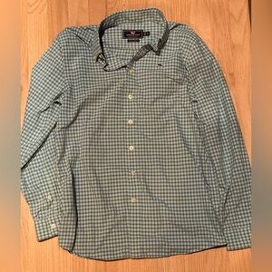 Vineyard Vines Green Blue Plaid Button Down Whale Shirt L 16